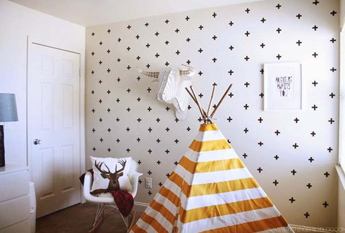 washi tape accent wall diy